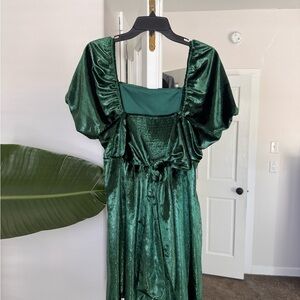 Arula Green Tie Back Mini Dress